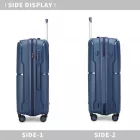 Miss Lulu London K2393L - British utazó 20 Zoll Spinner keményfalú PP bőrönd  TSA zár - Marine