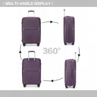 Miss Lulu London K2393L - British utazó 24 Zoll Spinner keményfalú PP bőrönd  TSA zár - Lila