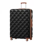 Miss Lulu London K2395L - British utazó 32-Zoll Extra-Großer keményfalú-Spinner  Diamantstruktur  ABS+PC és Teleskopgriff - fekete és barna