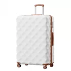 Miss Lulu London K2395L - British utazó 32-Zoll Extra-Großer keményfalú-Spinner  Diamantstruktur  ABS+PC és Teleskopgriff - Creme