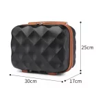 Miss Lulu London K2395L - British utazó 13 Zoll ultrakönnyű ABS és Polycarbonat bőrönd - fekete és barna