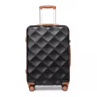 Miss Lulu London K2395L - British utazó 24 Zoll ultrakönnyű ABS és Polycarbonat Beuliger Diamant bőrönd  TSA-zár - fekete és barna