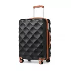 Miss Lulu London K2395L - British utazó 28 Zoll ultrakönnyű ABS és Polycarbonat Beuliger Diamant-bőrönd  TSA-zár - fekete és barna