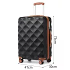 Miss Lulu London K2395L - British utazó 28 Zoll ultrakönnyű ABS és Polycarbonat Beuliger Diamant-bőrönd  TSA-zár - fekete és barna