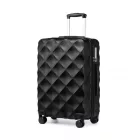 Miss Lulu London K2395L - British utazó 24 Zoll ultrakönnyű ABS és Polycarbonat Beuliger Diamant bőrönd  TSA-zár - fekete