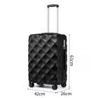 Miss Lulu London K2395L - British utazó 24 Zoll ultrakönnyű ABS és Polycarbonat Beuliger Diamant bőrönd  TSA-zár - fekete