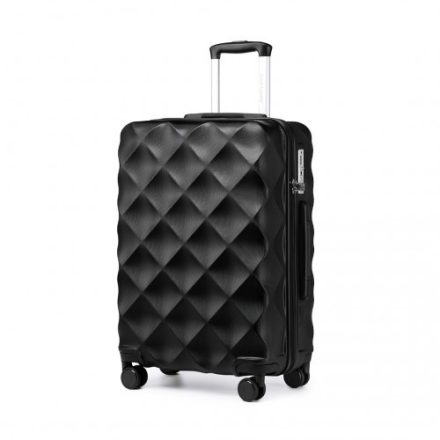 Miss Lulu London K2395L - BRITISH Traveller 28 Zoll Ultraleicht ABS és Polycarbonat Beuliger Diamant-bőrönd TSA-zár fekete