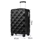Miss Lulu London K2395L - British utazó 28 Zoll ultrakönnyű ABS és Polycarbonat Beuliger Diamant-bőrönd  TSA-zár - fekete