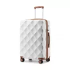 Miss Lulu London K2395L - British utazó 28 Zoll ultrakönnyű ABS és Polycarbonat Beuliger Diamant-bőrönd  TSA-zár - Creme
