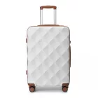 Miss Lulu London K2395L - British utazó 28 Zoll ultrakönnyű ABS és Polycarbonat Beuliger Diamant-bőrönd  TSA-zár - Creme