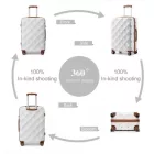 Miss Lulu London K2395L - British utazó 28 Zoll ultrakönnyű ABS és Polycarbonat Beuliger Diamant-bőrönd  TSA-zár - Creme