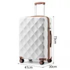 Miss Lulu London K2395L - British utazó 28 Zoll ultrakönnyű ABS és Polycarbonat Beuliger Diamant-bőrönd  TSA-zár - Creme