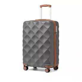   Miss Lulu London K2395L - British utazó 20 Zoll ultrakönnyű ABS és Polycarbonat Beuliger Diamant bőrönd  TSA-zár - szürke és barna