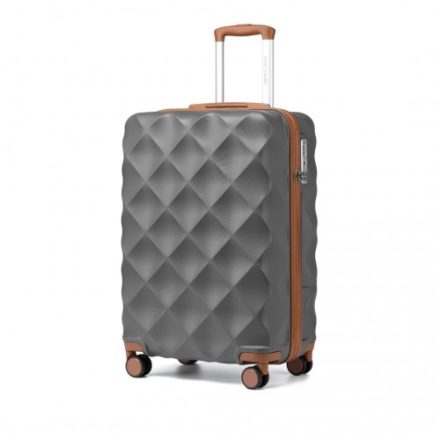 Miss Lulu London K2395L - BRITISH Traveller 20 Zoll Ultraleicht ABS és Polycarbonat Beuliger Diamant Reisekoffer TSA-zár szürke barna