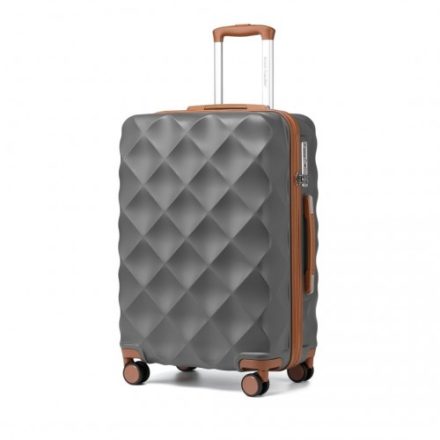 Miss Lulu London K2395L - BRITISH Traveller 24 Zoll Ultraleicht ABS és Polycarbonat Beuliger Diamant Reisekoffer TSA-zár szürke barna