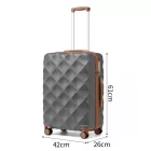 Miss Lulu London K2395L - British utazó 24 Zoll ultrakönnyű ABS és Polycarbonat Beuliger Diamant bőrönd  TSA-zár - szürke és barna