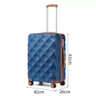 Miss Lulu London K2395L - British utazó 24 Zoll ultrakönnyű ABS és Polycarbonat Beuliger Diamant bőrönd  TSA-zár - Marine és barna
