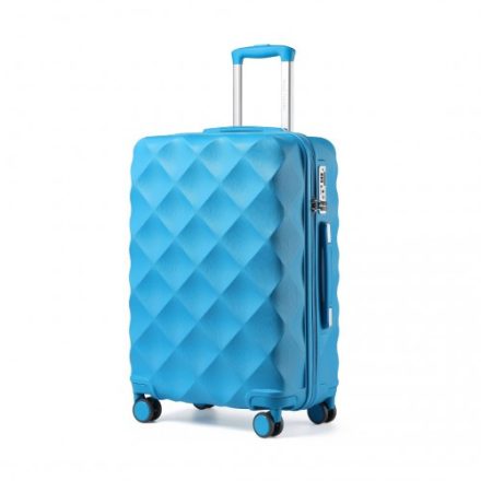 Miss Lulu London K2395L - BRITISH Traveller 28 Zoll Ultraleicht ABS és Polycarbonat Beuliger Diamant-bőrönd TSA-zár kék