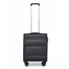 Miss Lulu London K2397L - British utazó 20 Zoll könnyű Kabinen-bőrönd  weicher Schale és Laptop-Fach - fekete