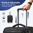 Miss Lulu London KSB2582 - British utazó Robuster 20-Zoll-Weichschalenkoffer  vorderem laptopzseb, TSA-zár és leisen Spinnerrollen - fekete