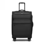 Miss Lulu London KSB2582 - British utazó Erweiterbarer 24-Zoll Weichschalenkoffer  TSA-zár, leisen Spinner-Rollen és laptopzseb - fekete