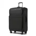 Miss Lulu London KSB2582 - British utazó 28-Zoll großer erweiterbarer Softshell-bőrönd  TSA-zár, leisen Spinner-Rollen és laptopzseb - fekete
