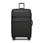 Miss Lulu London KSB2582 - British utazó 28-Zoll großer erweiterbarer Softshell-bőrönd  TSA-zár, leisen Spinner-Rollen és laptopzseb - fekete