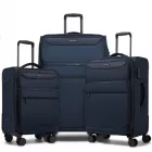 Miss Lulu London KSB2582 - British utazó Langleicher Weichschalen-bőrönd, 3-darabos Gepäckset (20/24/28 Zoll)  laptopzseb - Marineblau