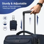 Miss Lulu London KSB2582 - British utazó Robuster 20-Zoll-Weichschalenkoffer  vorderem laptopzseb, TSA-zár és leisen Spinnerrollen - Marineblau