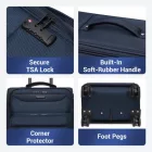 Miss Lulu London KSB2582 - British utazó 28-Zoll großer erweiterbarer Softshell-bőrönd  TSA-zár, leisen Spinner-Rollen és laptopzseb - Marineblau