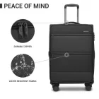 Miss Lulu London KSB2597 - British utazó Eleganter, robuster 24-Zoll-Weichschalenkoffer  leisen TPE-Rollen, TSA-Sicherheit és erweiterbarem Volumen - fekete