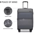 Miss Lulu London KSB2597 - British utazó Eleganter, robuster 20-Zoll-Weichschalenkoffer  leisen TPE-Rollen, TSA-Sicherheit és Laptop-Fach - szürke