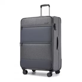   Miss Lulu London KSB2597 - British utazó Eleganter, robuster 28-Zoll-Weichschalenkoffer  leisen TPE-Rollen, TSA-Sicherheit és erweiterbarem Volumen - szürke