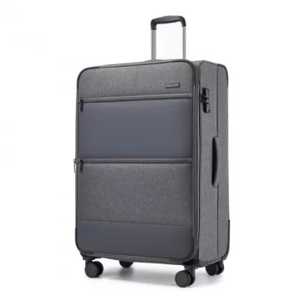 Miss Lulu London KSB2597 - British utazó Eleganter, robuster 28-Zoll-Weichschalenkoffer  leisen TPE-Rollen, TSA-Sicherheit és erweiterbarem Volumen - szürke