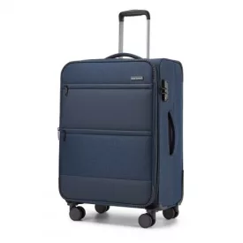   Miss Lulu London KSB2597 - British utazó Eleganter, robuster 24-Zoll-Weichschalenkoffer  leisen TPE-Rollen, TSA-Sicherheit és erweiterbarem Volumen - Marineblau