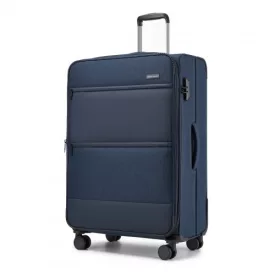   Miss Lulu London KSB2597 - British utazó Eleganter, robuster 28-Zoll-Weichschalenkoffer  leisen TPE-Rollen, TSA-Sicherheit és erweiterbarem Volumen - Marineblau