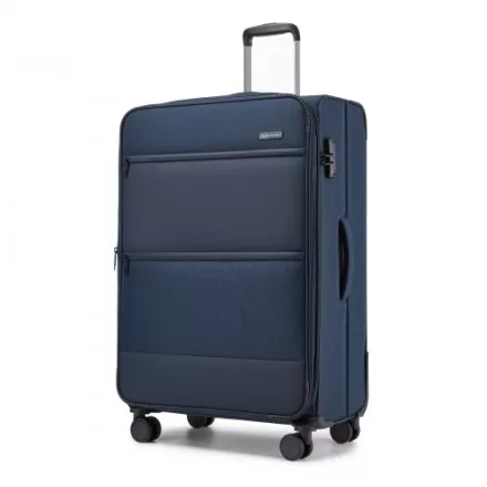 Miss Lulu London KSB2597 - British utazó Eleganter, robuster 28-Zoll-Weichschalenkoffer  leisen TPE-Rollen, TSA-Sicherheit és erweiterbarem Volumen - Marineblau