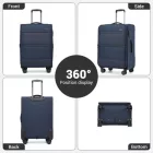 Miss Lulu London KSB2597 - British utazó Eleganter, robuster 28-Zoll-Weichschalenkoffer  leisen TPE-Rollen, TSA-Sicherheit és erweiterbarem Volumen - Marineblau