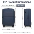 Miss Lulu London KSB2597 - British utazó Eleganter, robuster 28-Zoll-Weichschalenkoffer  leisen TPE-Rollen, TSA-Sicherheit és erweiterbarem Volumen - Marineblau