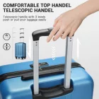 Miss Lulu London KSK2477 - Kono Haltbare 20-Zoll-leichte ABS+PC-függőleges-Textur-Kabinentasche  sicherer 3-stelliger Zahlenschloss - Marineblau