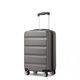   Miss Lulu London KSK2482 - Kono Stylische horizontale gravierte keményfalú-Kabinentasche  ABS+PC  TSA-zár, 19 Zoll - szürke