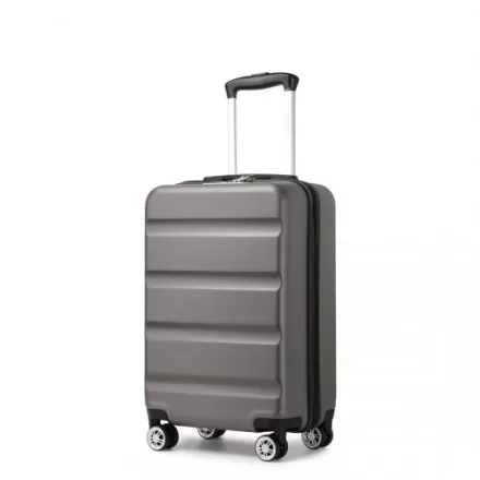Miss Lulu London KSK2482 - Kono Stylische horizontale gravierte keményfalú-Kabinentasche  ABS+PC  TSA-zár, 19 Zoll - szürke