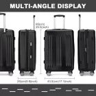 Miss Lulu London KSK2483 - Kono 24 Zoll Schlank csíkos Check-In-bőrönd Erweiterbar tartós ABS+PC bőrönd  Vier Spinner-Rädern TSA-zár - fekete