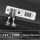Miss Lulu London KSK2483 - Kono 24 Zoll Schlank csíkos Check-In-bőrönd Erweiterbar tartós ABS+PC bőrönd  Vier Spinner-Rädern TSA-zár - fekete