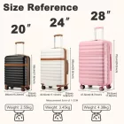 Miss Lulu London KSK2484 - Kono 3-teilig Erweitertes bőrönd-szett 20“/24“/28“ tartós Harte Schale ABS+PC bőrönd  TSA-zár  sicheres Reisen - fekete és barna