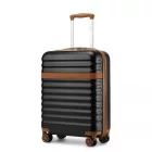 Miss Lulu London KSK2484 - Kono 20 Zoll elegáns Leichtes Súly Harte Schale ABS+PC Kabinen-bőrönd  TSA-zár  erhöhte Sicherheit - fekete és barna