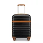 Miss Lulu London KSK2484 - Kono 20 Zoll elegáns Leichtes Súly Harte Schale ABS+PC Kabinen-bőrönd  TSA-zár  erhöhte Sicherheit - fekete és barna