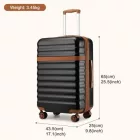 Miss Lulu London KSK2484 - Kono 24 Zoll bővíthető könnyű Harte Schale ABS+PC  Check-In-bőrönd  TSA-zár Ideal  längere Reisen és sicheres Reisen - fekete és barna