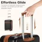 Miss Lulu London KSK2484 - Kono 24 Zoll bővíthető könnyű Harte Schale ABS+PC  Check-In-bőrönd  TSA-zár Ideal  längere Reisen és sicheres Reisen - fekete és barna