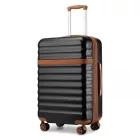 Miss Lulu London KSK2484 - Kono 28 Zoll bővíthető könnyű Harte Schale ABS+PC Check-In-bőrönd  TSA-zár Ideal  längere Reisen és sicheres Reisen - fekete és barna